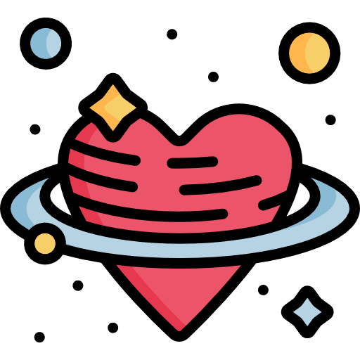 Love planet love and romance constellation icon
