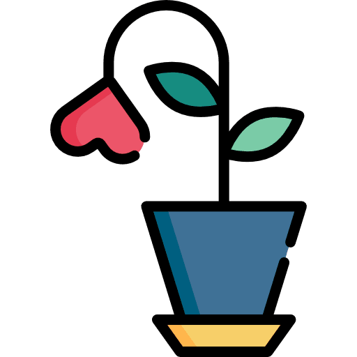 Plant flowers heart gardening icon