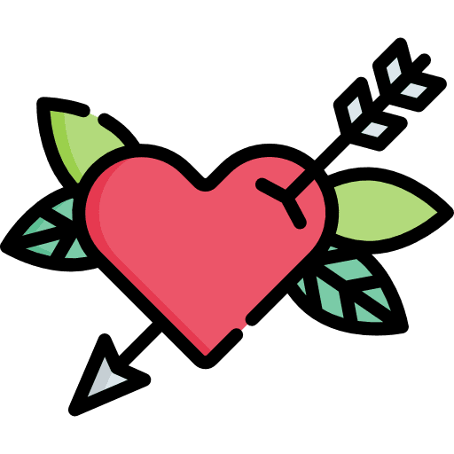 Heart valentines day arrow romanticism icon