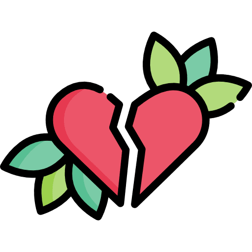 Heartbreak love and romance shapes heart icon
