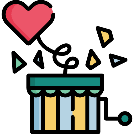 Jack in the box heart toy childhood icon