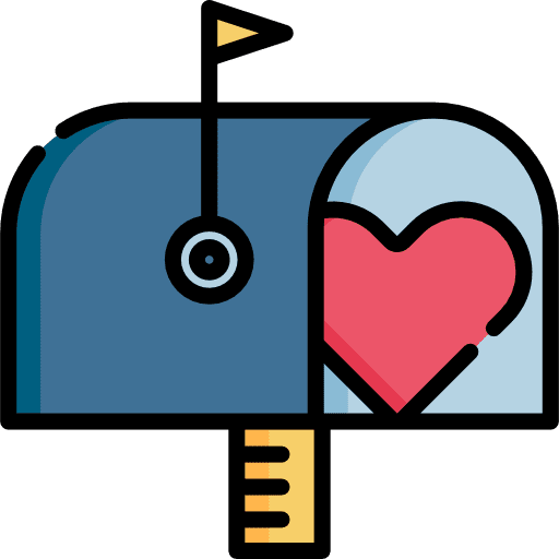 Mailbox love letter envelope communication icon
