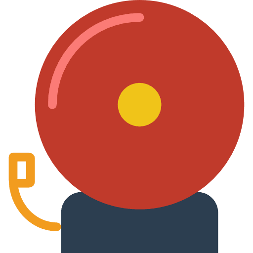 Alarm fire alert architecture and city icon