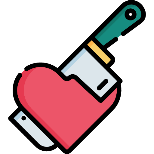 Butcher knife butcher valentines day icon