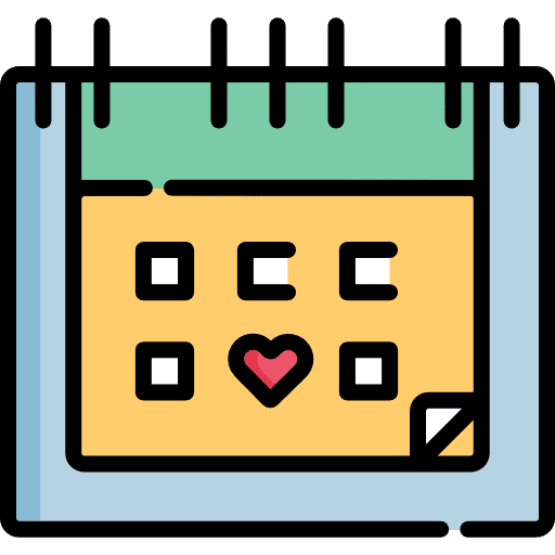 Valentines day love wedding day schedule icon