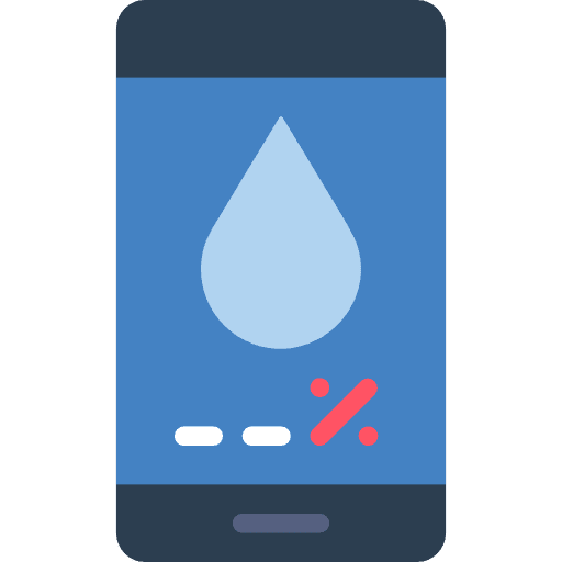 Water usage architecture and city mobile phone icon