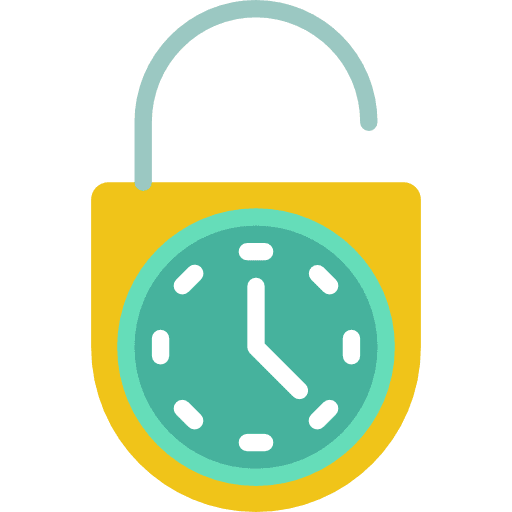 Locking locked time clock icon