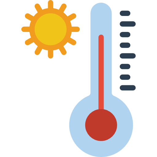 Temperature sun hot degrees icon