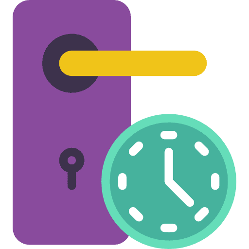 Door clock class architecture and city icon