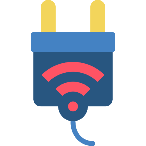 Smart plug technological electrical icon