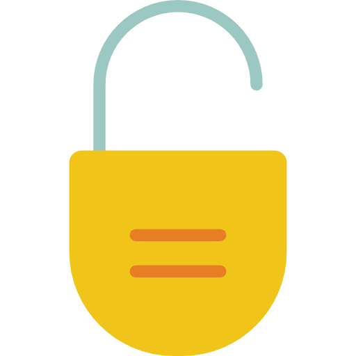 Unlock padlock unlocked architecture and city icon