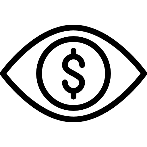 Vision marketing commerce and shopping visualize icon