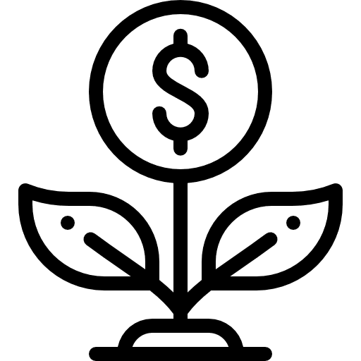 Growth currency business investment icon