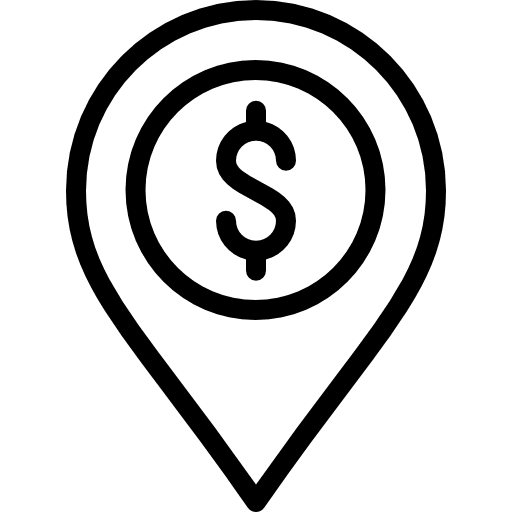 Pin map location map point dollar symbol icon