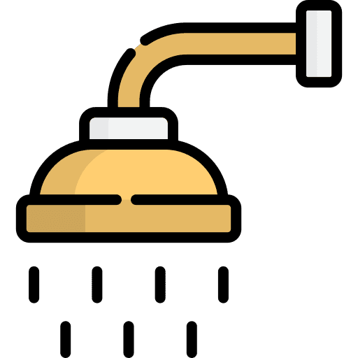 Shower tools and utensils hygienic water droplets icon
