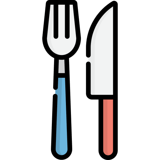 Cutlery fork knife dish icon
