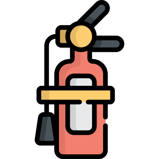 Fire extinguisher furniture and household firefighting security icon