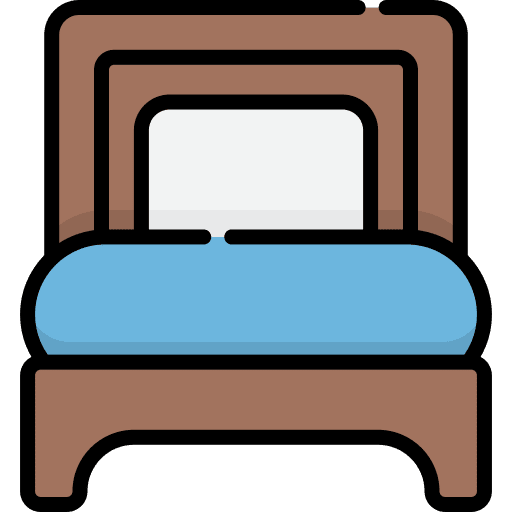 Single bed single bed frontal view tools icon