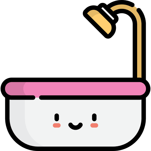 Bathtub hygienic furniture and household bathtub icon