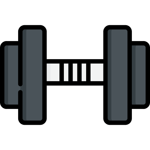 Gym tools and utensils fitness weights icon