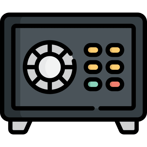 Safe box lock commerce and shopping strongbox icon