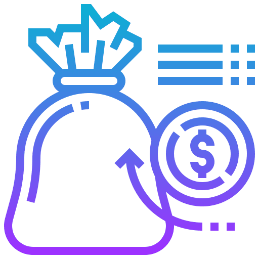 Money bag bank coins business icon