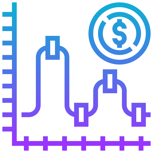 Graph coin money graphic icon