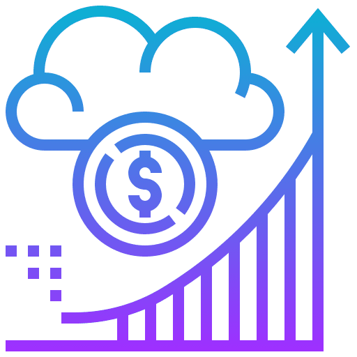 Graphic cloud arrows finances icon