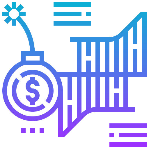 Investment money bomb investment icon