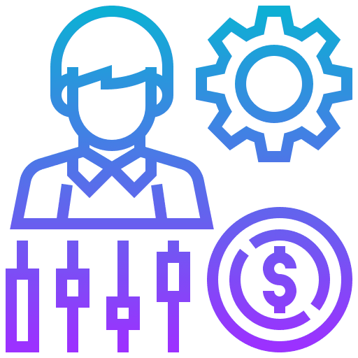Manager cogwheel fund gears icon
