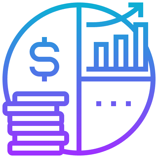 Pie chart statistics finances investment icon