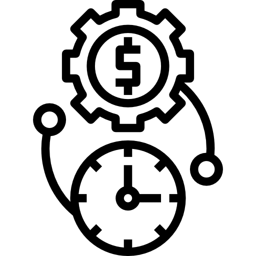 Idea business and finance dollar symbol time icon