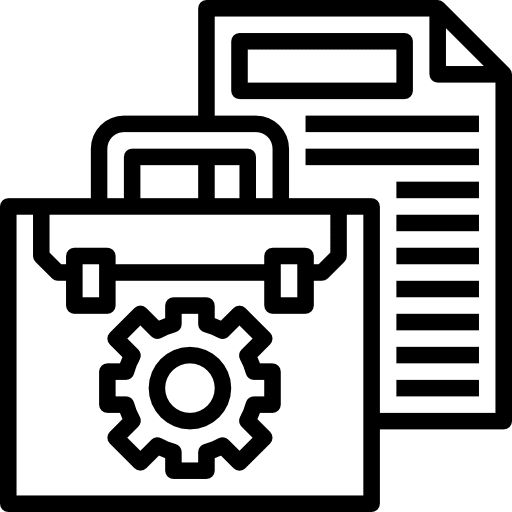 Project file gear suitcase icon