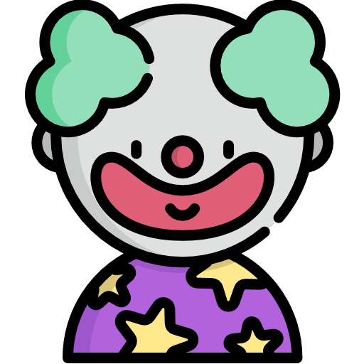 Clown profile carnival costume icon