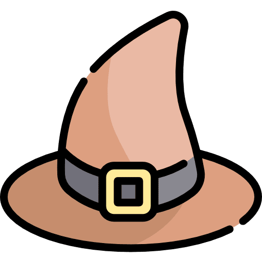 Hat witch accessory cloth icon