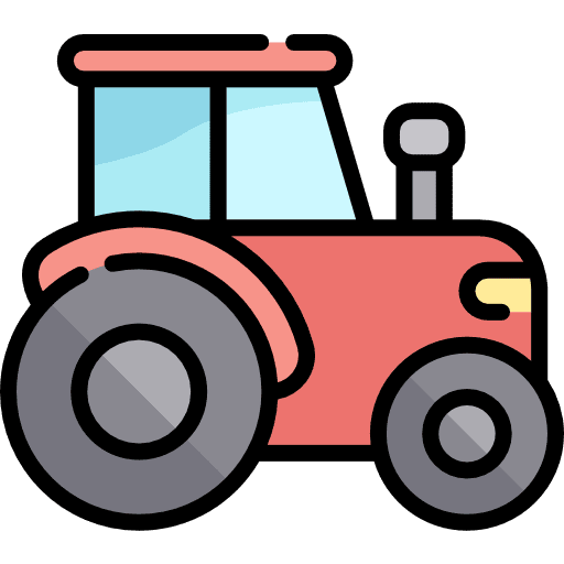 Tractor farming and gardening tractor vehicle icon