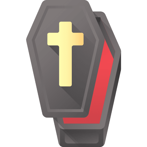 Coffin halloween coffin cross icon