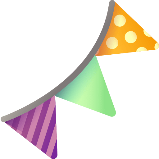 Garlands party birthday and party flags icon