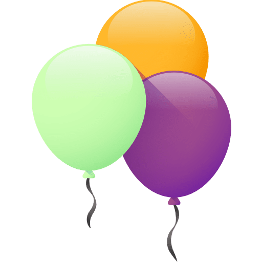 Balloons birthday decoration new year icon