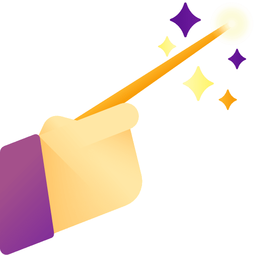 Magic wand magician birthday and party witch icon