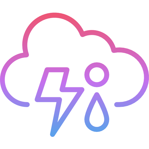 Storm lightning bolt forecast clouds icon