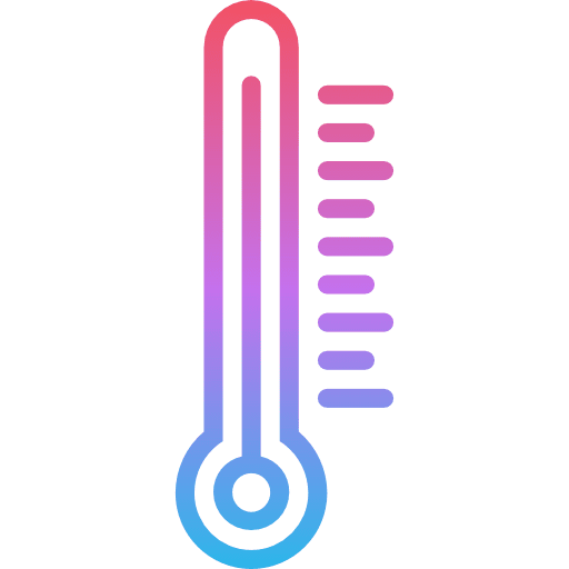 Warm temperature hot thermometer icon
