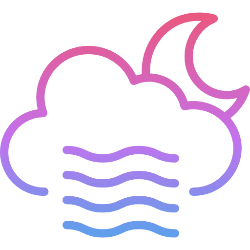 Windy wind blowing cloud icon