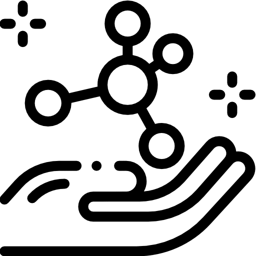 Biology nature chemical molecules icon