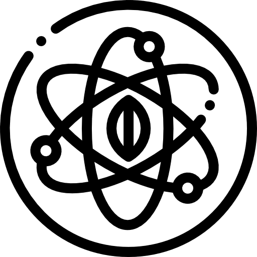 Science leaves atomic education icon