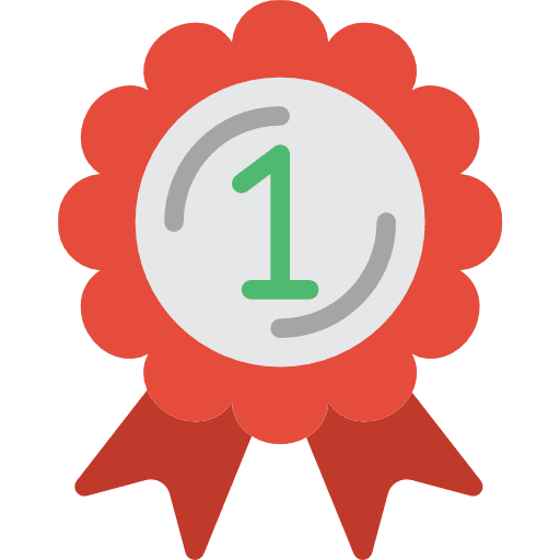Medal quality winner certification icon