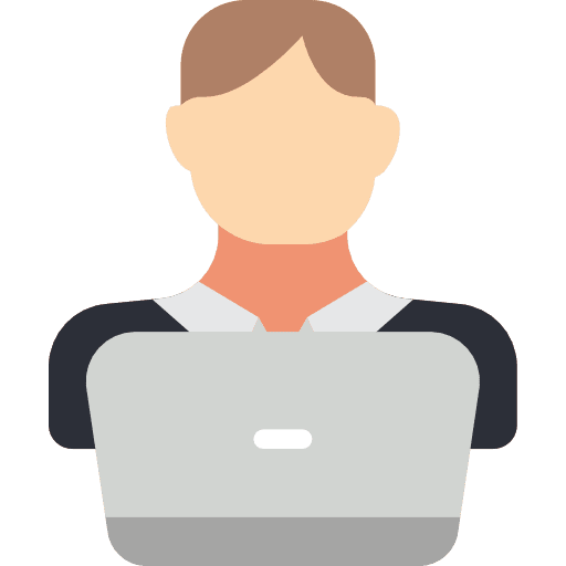 Working sitting working people icon