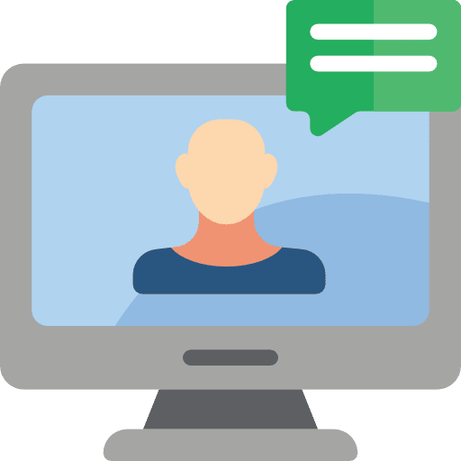 Chat videoconference screen meeting icon