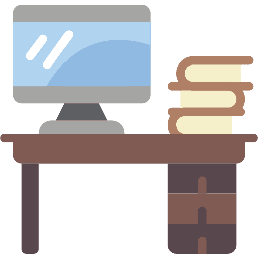 Office job worker work station icon