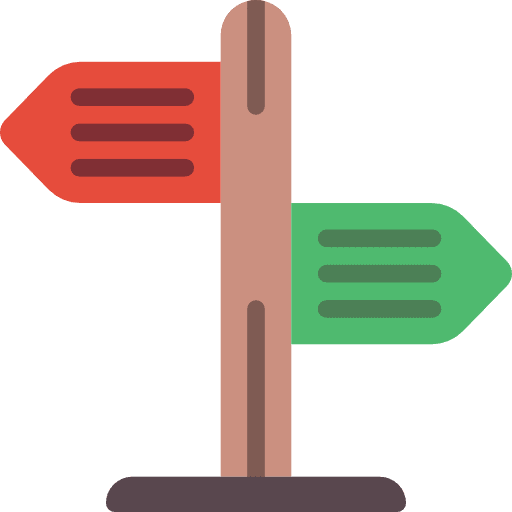 Signpost sign road orientation icon
